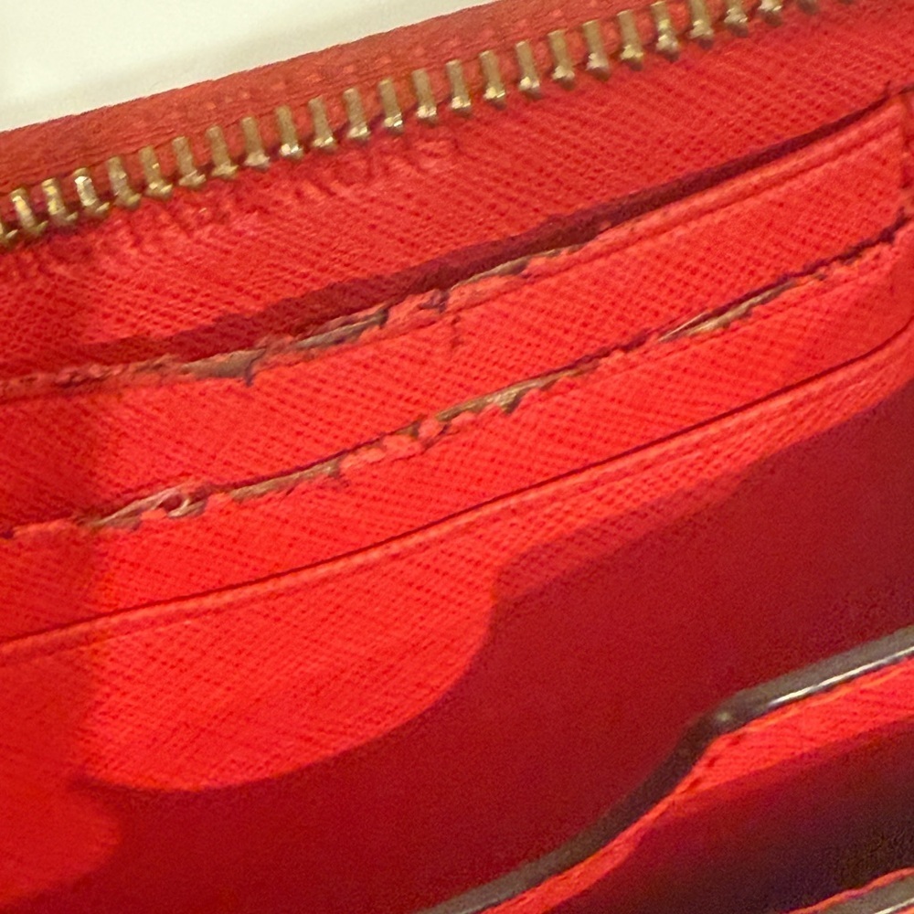 Michael Kors Red Wallet with Gold Accents - Picture 7 of 9